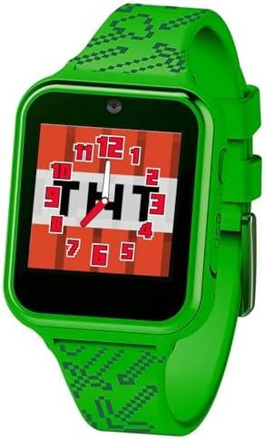         Minecraft Kids Smart Watch – Touchscreen Interactive Watch with 10 Customizable Clock Faces, Built-in Camera, Video Recorder, Alarm, Calculator, Games & Pedometer – Fits Wrists 5.5
