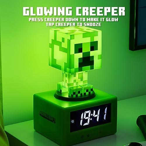         Paladone Minecraft Creeper Alarm Clock - Officially Licensed, in-Game Music & Night Light for Kids & Tweens, Gaming Room Accessory       